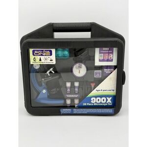 Explore One 900X Microscope Set 28pc STEM Science Kit w/ Case Slides Accessories